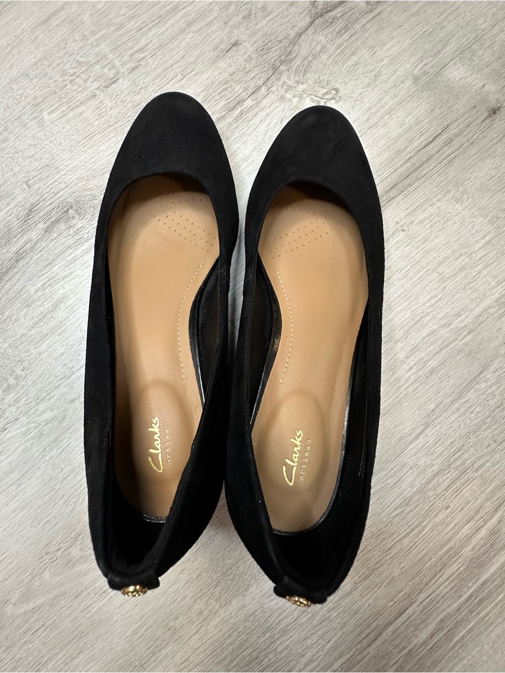 Clarks Artisan Black Suede Slip-On Wedge - 8 - Picture 5 of 7